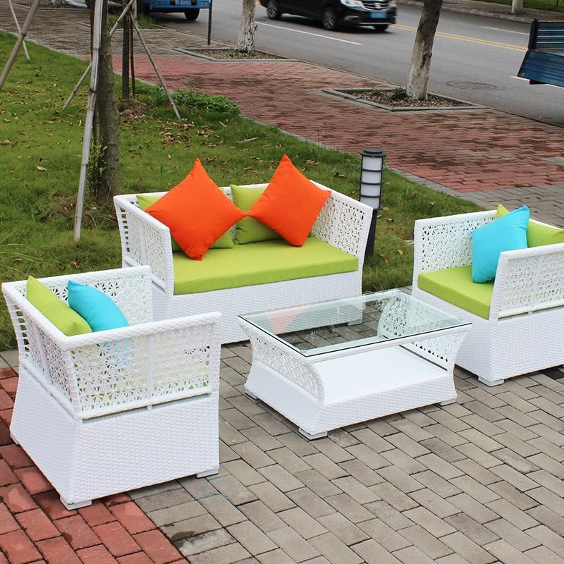 Outdoor Aluminum Steel Set Garden Single Sleeper Sofa Set with Cushion