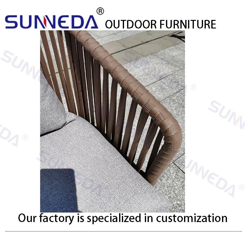 Outdoor Aluminium Garden Furniture Fashion Balcony Hotel Woven Rattan Chair Table Set