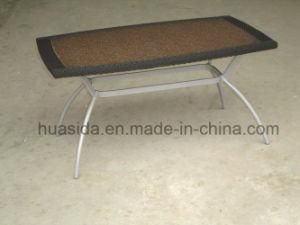 Simple Design Rattan Marble Outdoor Dining Table
