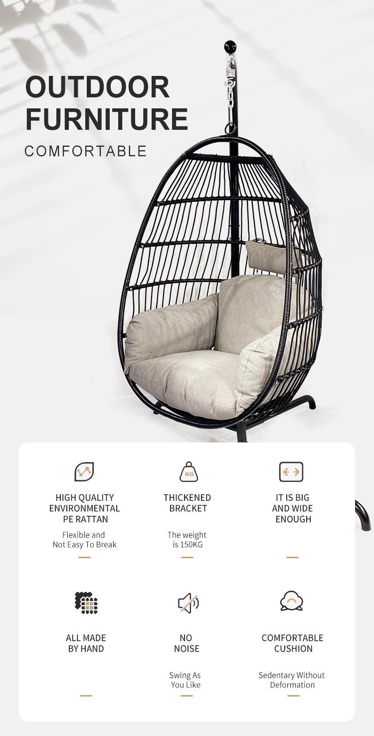 New OEM Foldable Metal Foshan Hanging with Stand Garden Egg Hammock Chair Patio Swing