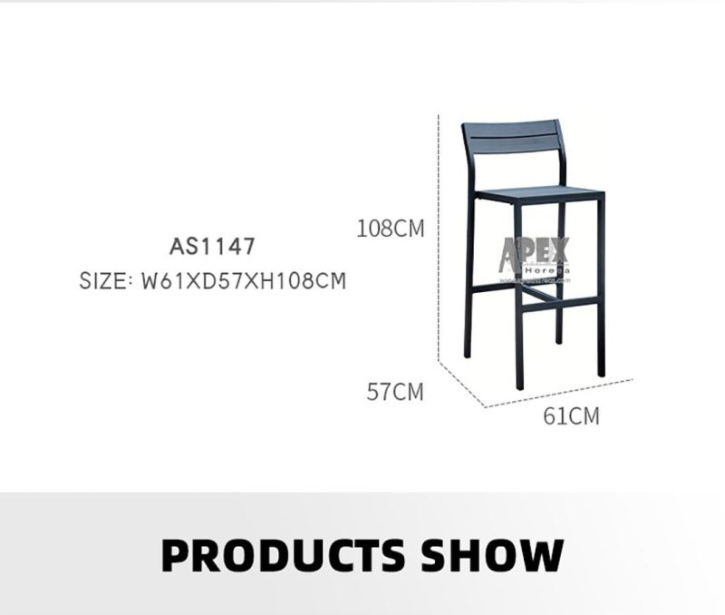 Outdoor Popular New Aluminum Bar Stool Counter Chair Stylish Durable