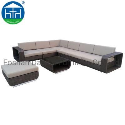 Big Loading Ability Grand Outdoor Sofa Set with Ottoman Pouf Patio Furniture