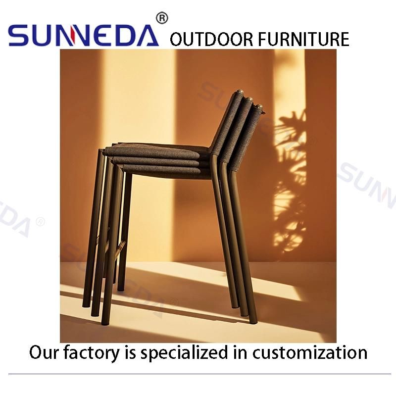 Modern Design Factory Wholesale Outdoor Furniture Weaving High Leg Bar Chair Set