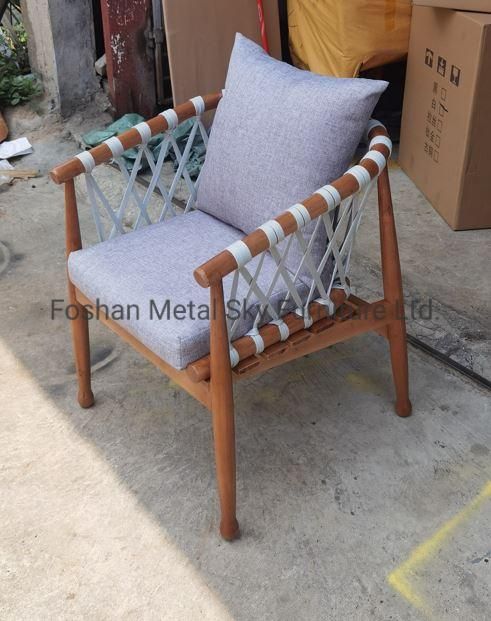 Outdoor Teak Rope Garden Hotel Villa Patio Rattan Wooden Chair