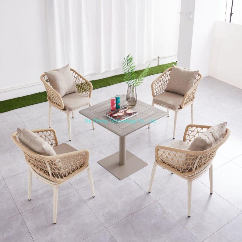 All Weather Rope Outdoor Dining Chair Modern Design Garden Terrace Chair Best Selling Comfortable Patio Dining Chair