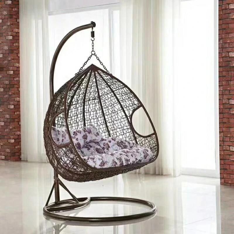 Fancy Outdoor Hanging Leisure Wicker Patio Swing Double Rattan Chair