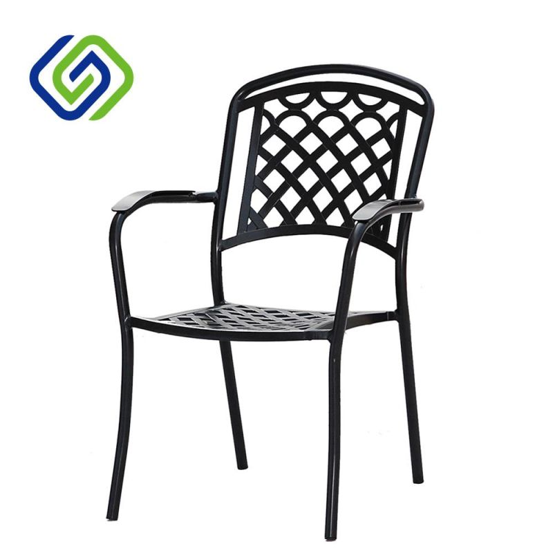 Garden Chair Cast Aluminum Outdoor Armrest Patio Dining Chair