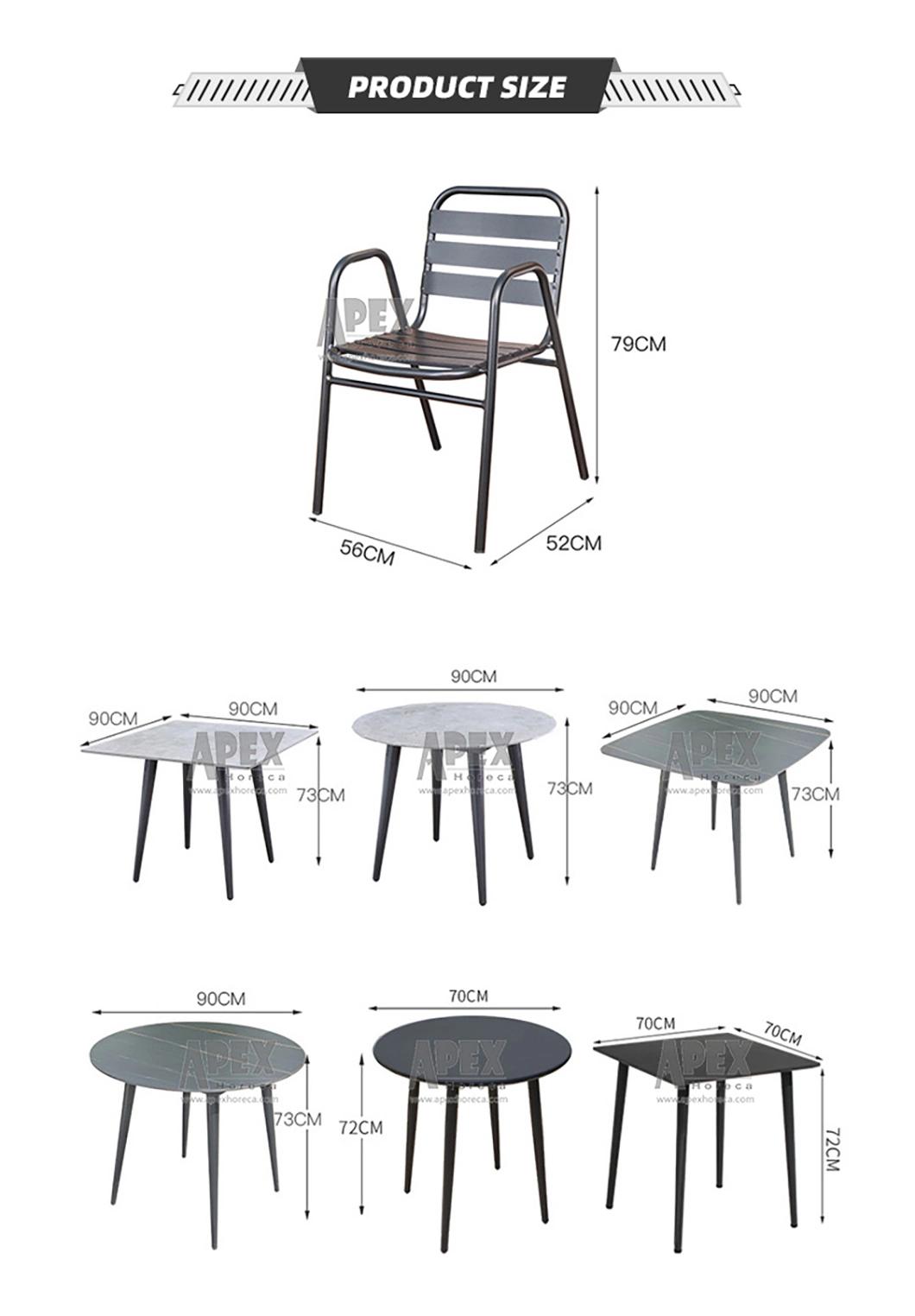 Commercial Cheap Garden Furniture Aluminum Outdoor Portable Dining Chair Wholesale