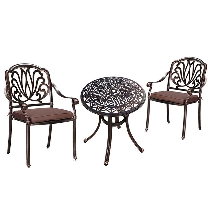 Outdoor Garden Dining Cast Aluminum Frame PE Rattan Chair