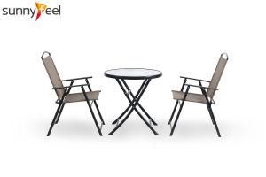 Round Folding Table with Textilene Folding Chair Furniture