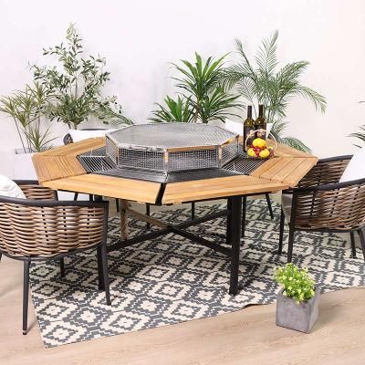 Unfolded Customized Foshan Corner Sofa Garden Furnitures Table Chair Dining Set Hot Sale