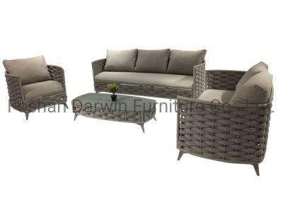 Garden Outdoor Patio Furniture Woven Rope Three Seater Sofa Chair Set Design