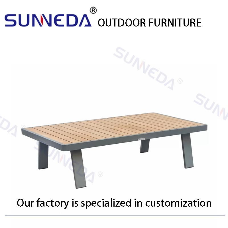 Factory Directly Sell Aluminium Alloy Metal Teak Wood Outdoor Armchair Furniture