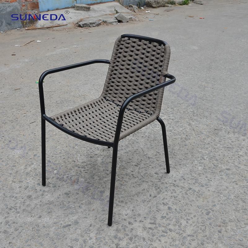 Conversation Patio Sets with Flat Rope Pure Hand Knitting Chair