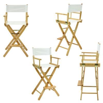 Foldable Wood Portable Director Makeup Chair