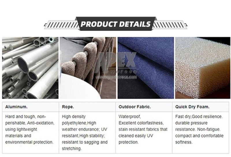Outdoor Furniture UV Resistant Aluminum Daybed Wholesale with Canopy