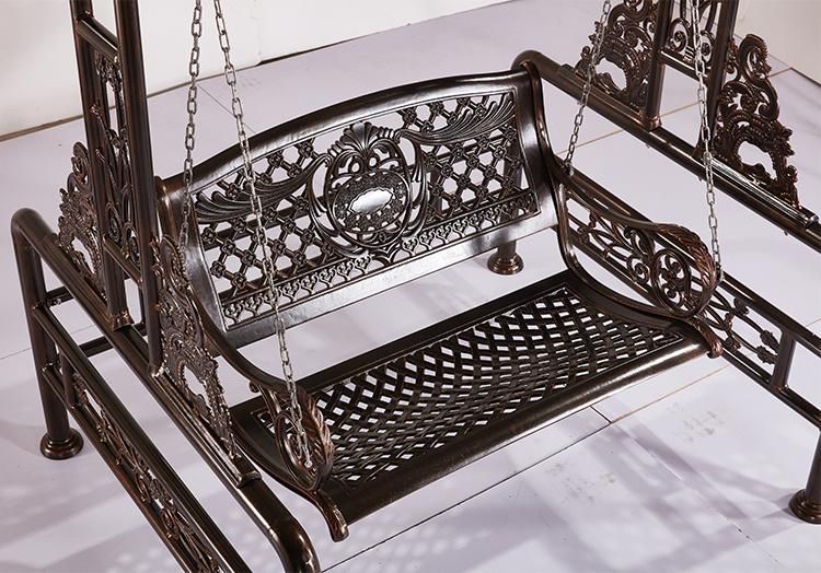 Beach Swing Chair Indoor Patio Metal Chair for Three People Seaters