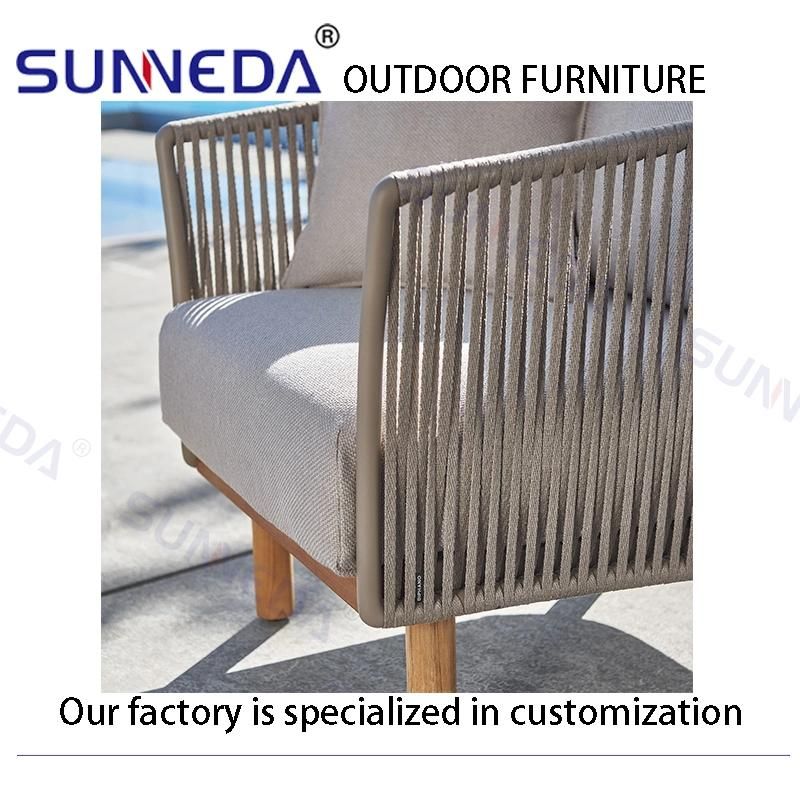 Home Garden Rain Proof Practical Useful Teak Wood Leg Sofa