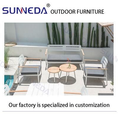 Aluminum Frame Waterproof Fabric Outdoor Garnden Furniture Dining Table Set