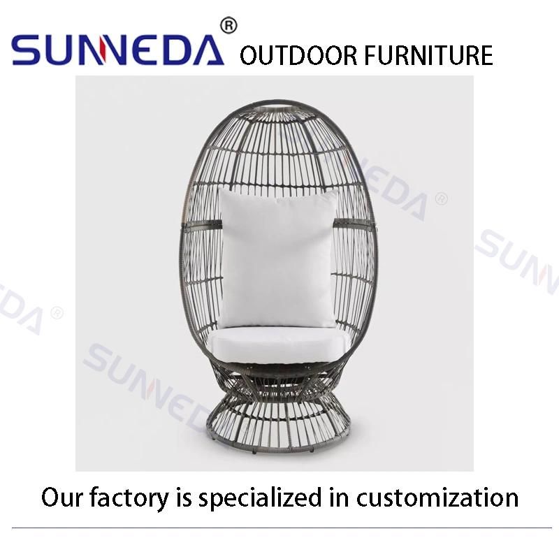Modern Outdoor Comfortable Patio Simple Chair Brown with Waterproof Cushion