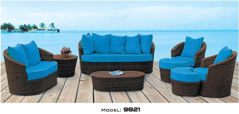 Wholesale PE Woven Outdoor Rattan Sofa Table Set Patio Furniture