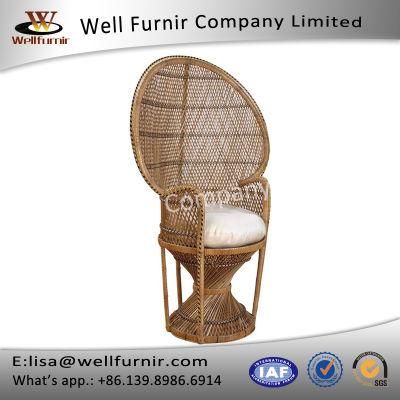 Wedding Events Dramatic High-Back Rattan Wicker Ins Peacock Chair (T-033)