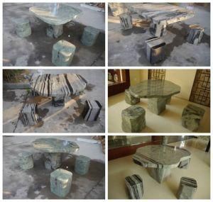 Stone Table and Chair, Green Stone Table, Garden Table and Chair