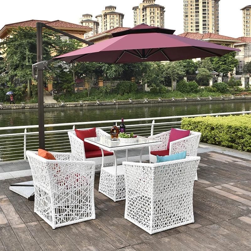 Hotel Wicker Dining Table Set Patio Outdoor Garden Rattan Furniture