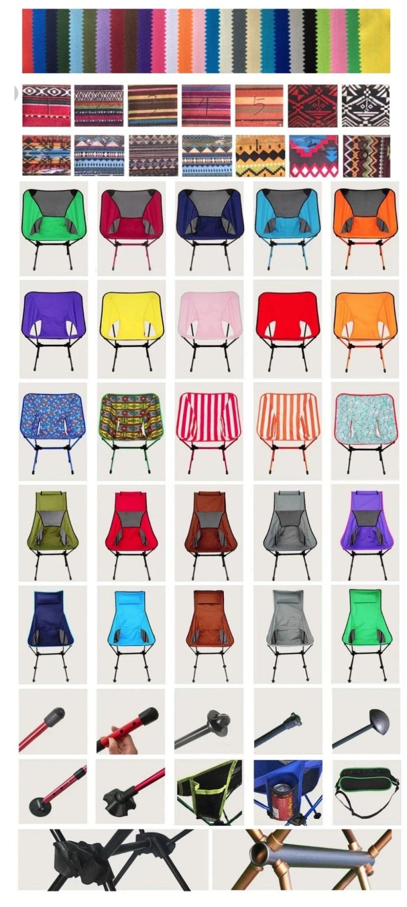 Outdoor Portable Folding Stadium Custom Fabric Padded Chair Picnic Beach Chair Mat