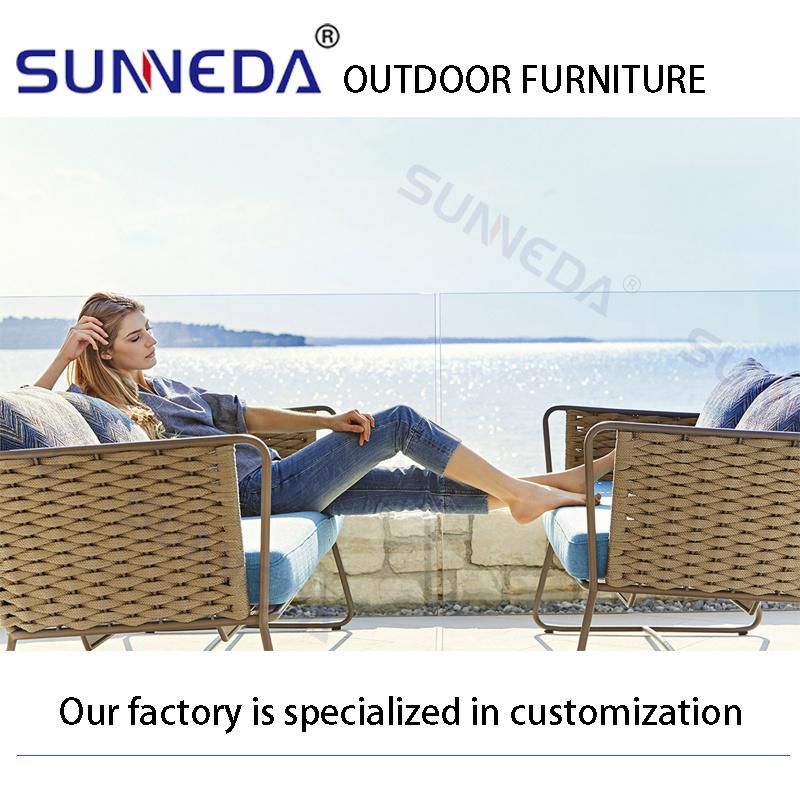 Eco-Friendly Outdoor Aluminum Sofa Set with Waterproof & Back Cushion