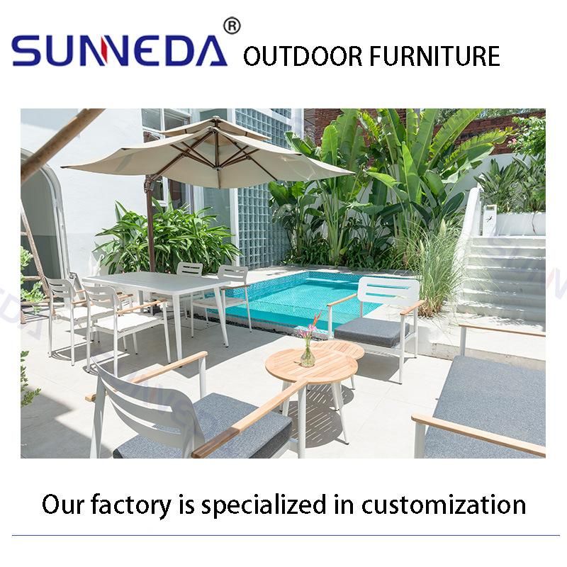 Aluminum Frame Waterproof Fabric Outdoor Garnden Furniture Dining Table Set