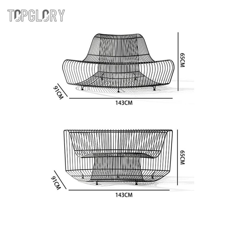 Outdoor Patio Furniture Sofa Aluminum Frame Round Chair for Park Garden