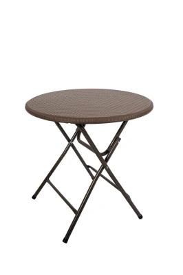80cm Small Rattan Round High Quality Portable Dining Foldable Table