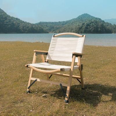 Portable Kermit Canvas Seat Leisure Solid Wood Picnic Camping Chair