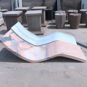 Garden Patio Resting Lying Seat Pink Marble Stone Garden Granite Bench