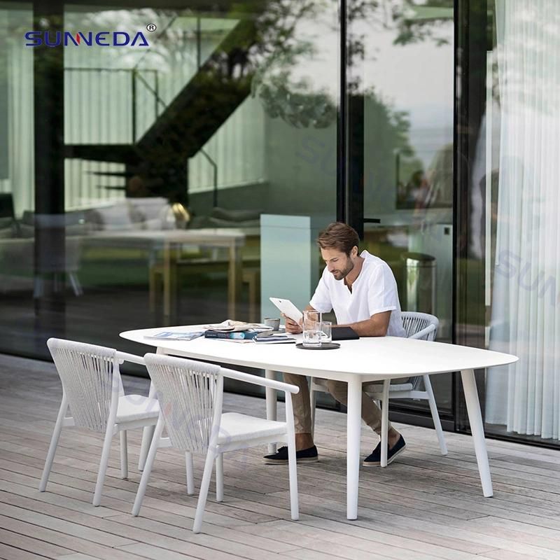 Outdoor Leisure Tables Set with Waterproof Sunscreen Round Rope