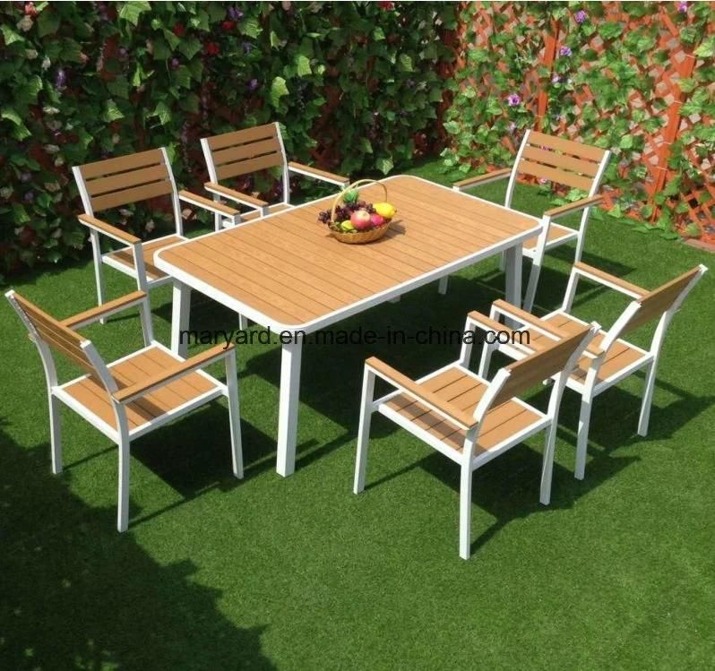 Wholesale Outdoor Garden Furniture Aluminium Wood Dining Table Sets