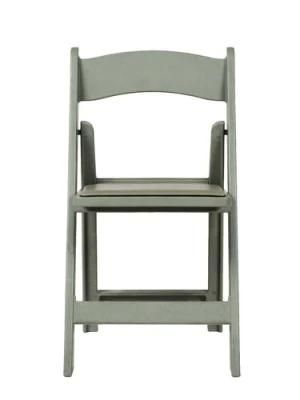 Elegant Sturdy Construction Gray Resin Folding Chair