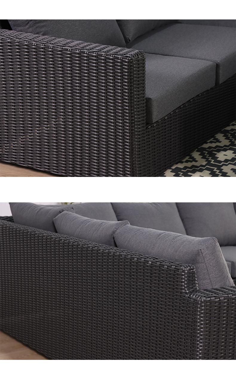 Outdoor Modern Darwin or OEM Rattan Corner Furniture Garden Lounge Sofa