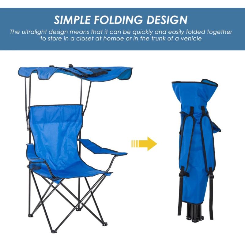 Folding Garden Camping Fishing Chair Shelter Portable Backpacking Seat High Back