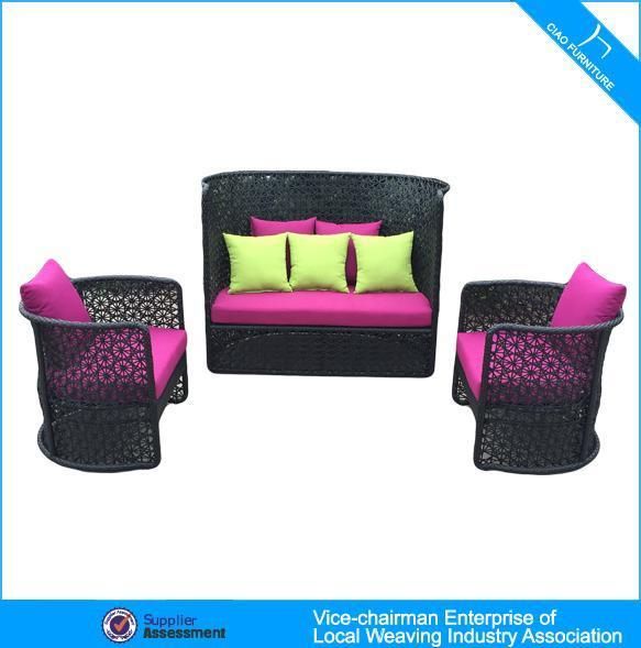 Special Weaving Double Rattan Sofa with Coffee Table