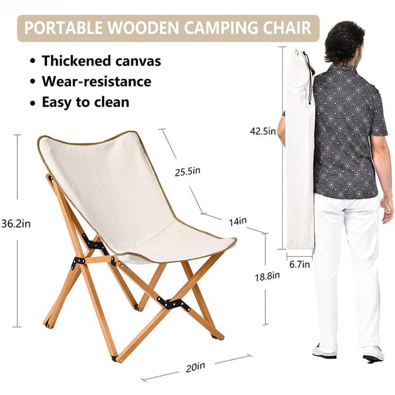 Portable Outdoor Picnic Foldable Wooden Chair for Picnic Camp