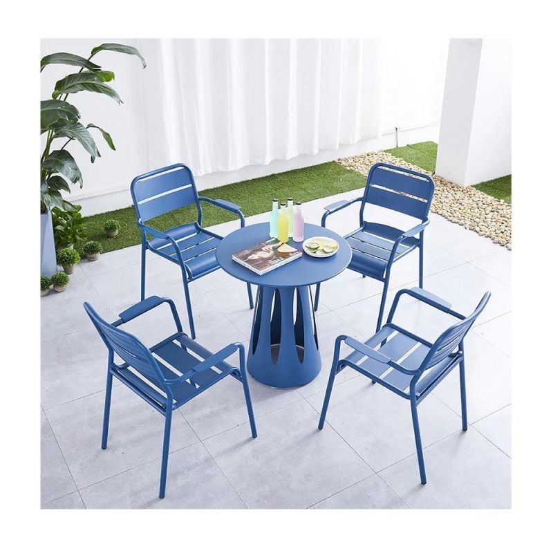Modern Aluminum Leisure Outdoor Stackable Park Public Garden Chair