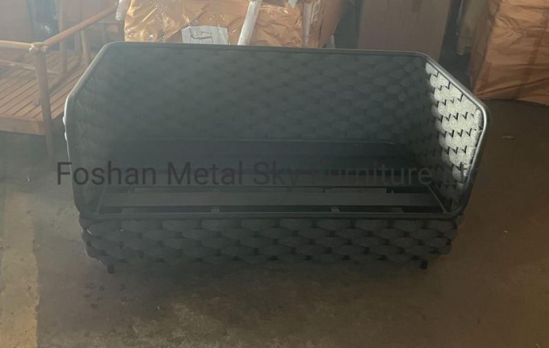Outdoor Hotel Restaurant Patio Garden Aluminum Wicker Rattan Rope Sofa