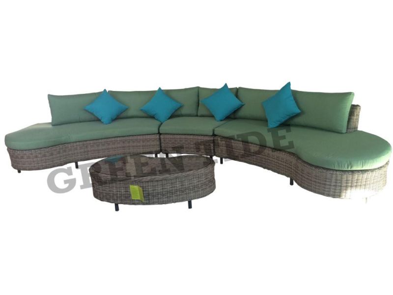Classic All Weather Outdoor Garden Furniture Rattan Corner Sofa Set 4PCS