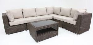 Garden Rattan Wicker Furniture 7PCS Luxury Lounge Corner Sofa Set