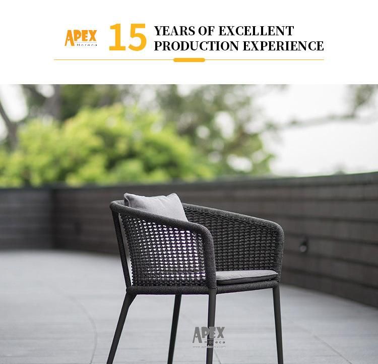 Morden Aluminium Garden Dining Set Aluminum Patio Furniture Sling Hemp Rope Chair