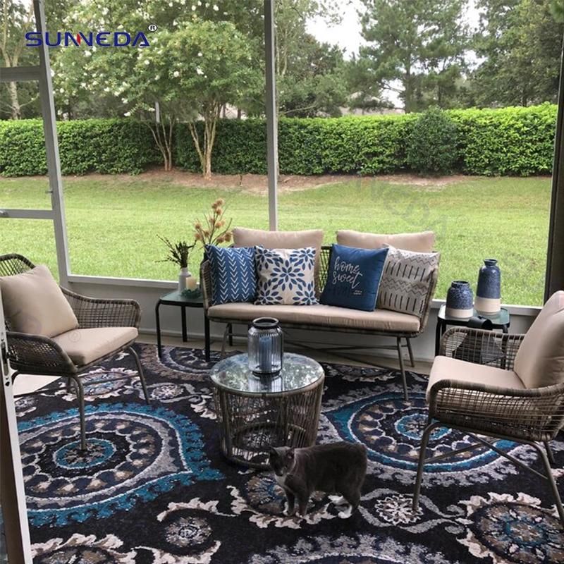 Courtyard Aluminum Rattan Garden Furniture Leisure Sofa Set