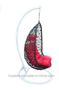 Round Rattan Swing Chair with Aluminum Frame