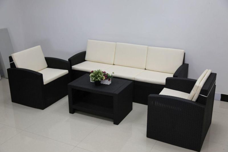 Five Seat PP Resin Rattan Injection Sofa Set